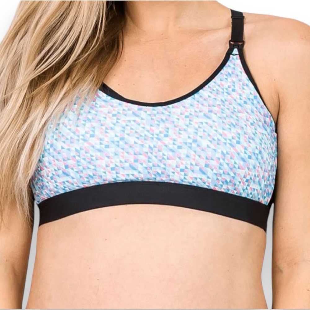 Cadenshae Fit2Feed Maternity Sports Bra in Confetti Print Size XS NWT